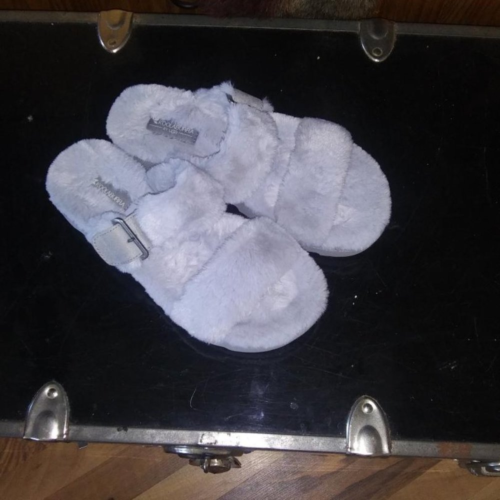 Koolaburra Furr ah Furry slide sandals slipper gray